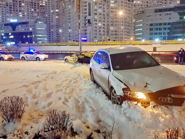 Ночной таран на Бажана в Киеве