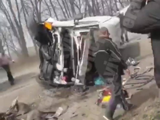 ДТП с переворотом под Хмельницким: первое видео с места ЧП