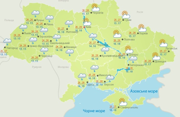 Погода на неделю: жара до +30 и грозы