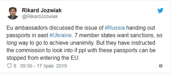 Жителей Донбасса с российскими паспортами не пустят в Европу