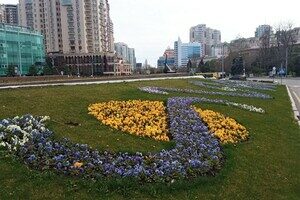 На площади 10 апреля появилась патриотическая цветочная композиция 